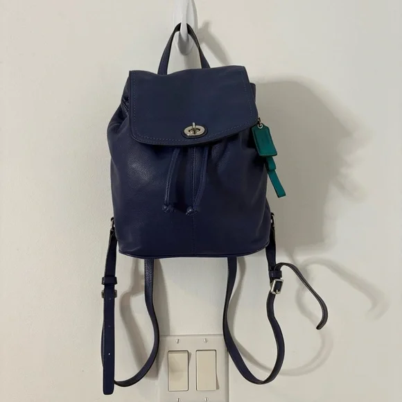 Coach F24385 French Blue Park Leather Backpack - Picture 1 of 9